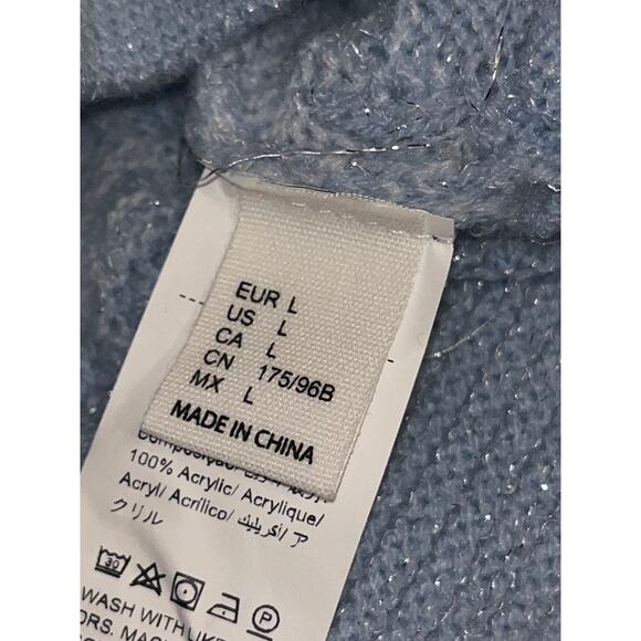 Textured Cardigan Sweater Gold Pearl Buttons Size L (320) - Picture 7 of 10